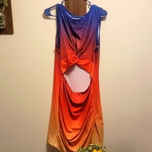 Rainbow 🌈 Ombre Cut-Out Dress Size XL